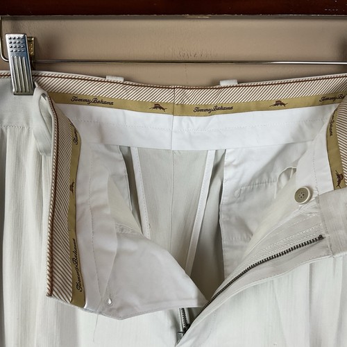 Tommy Bahama Dress Pants Mens 36 X 34 Ivory Silk Rayon - Picture 11 of 13