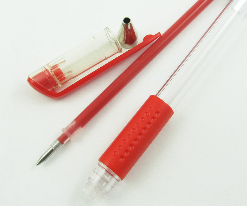5 pcs M&G Q7 0.5mm pipe Red Gel Ink Pens reusable Redtransparent