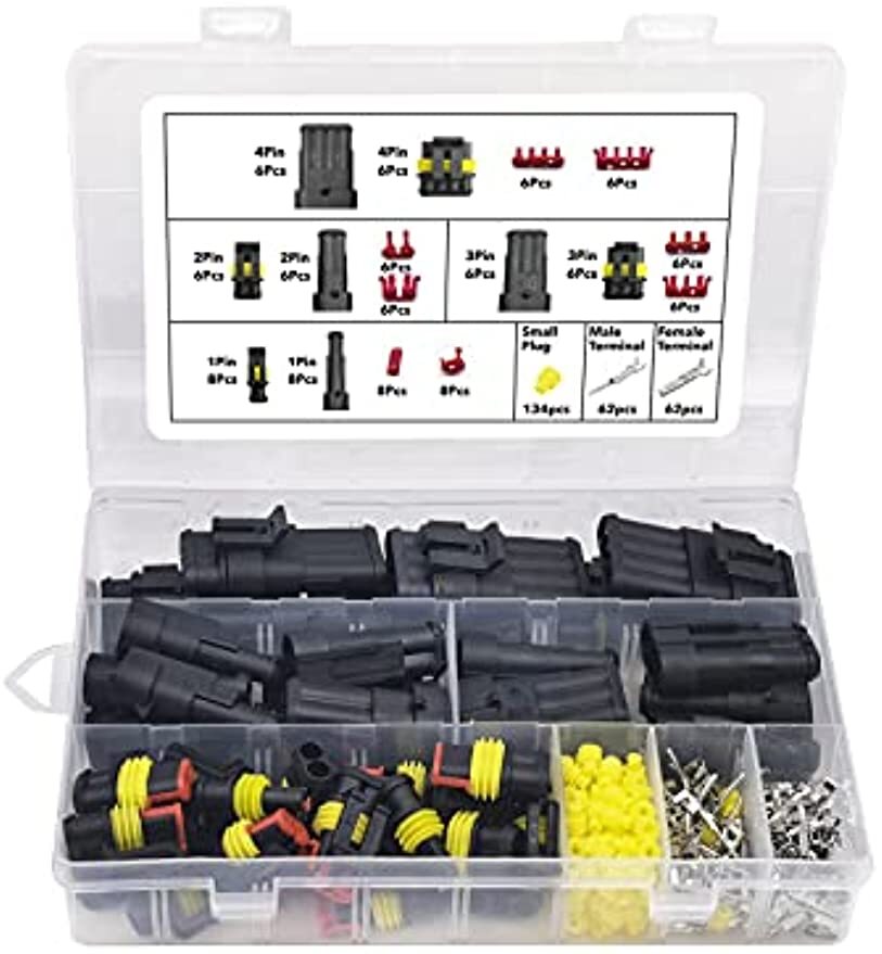 6 Pin Waterproof Car Electrical Connector Kit - Male & Female Plug With Terminals For Automotive, Marine & Motorcycle Wiring