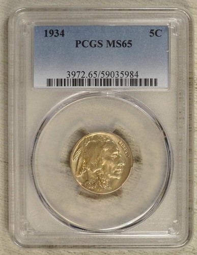 1934 Buffalo Nickel, Gem Uncirculated PCGS MS-65 - Picture 3 of 5