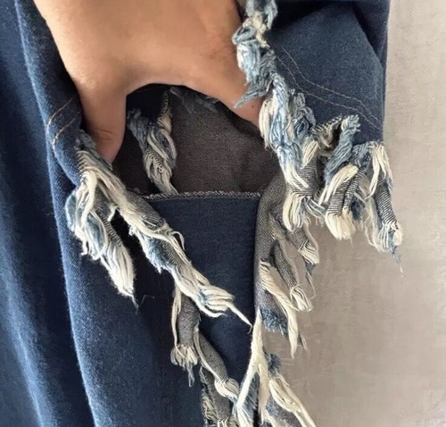 Vtg Denim Poncho XL Fringe Paint Western Horsegirl Boho Dolly Art Nashville - Bild 2 von 20