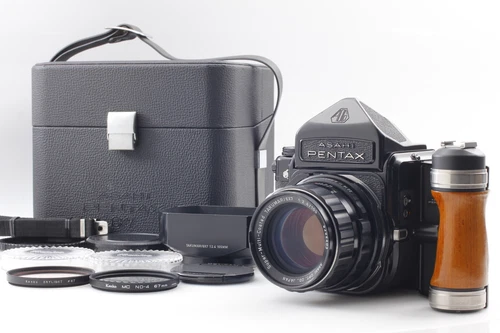 w/ Grip [Near MINT] Pentax 6x7 67 Eye Level Camera T 105mm f/2.4 Lens From JAPAN