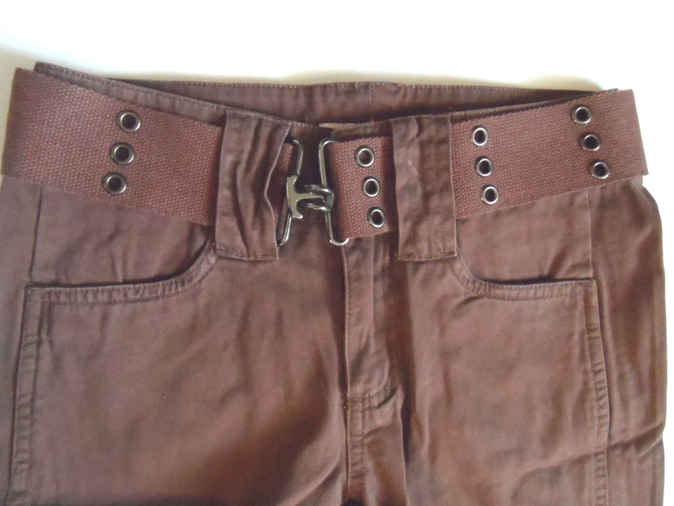 Новый Xhilaration девочек брюки с ремнем, коричневый, размер: 10 (po) - Изображение 2 из 4