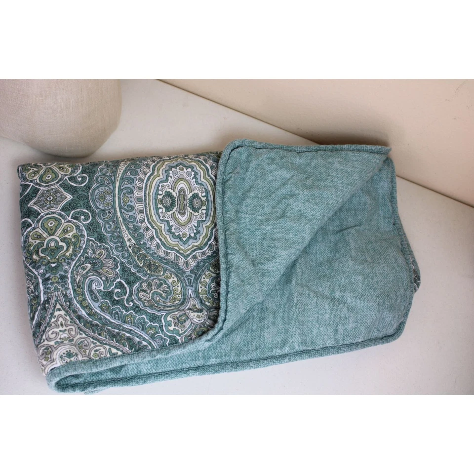 Tommy Bahama Coverlet Paisley 91303 King Size Blue Medallion Green - Image 2 of 4