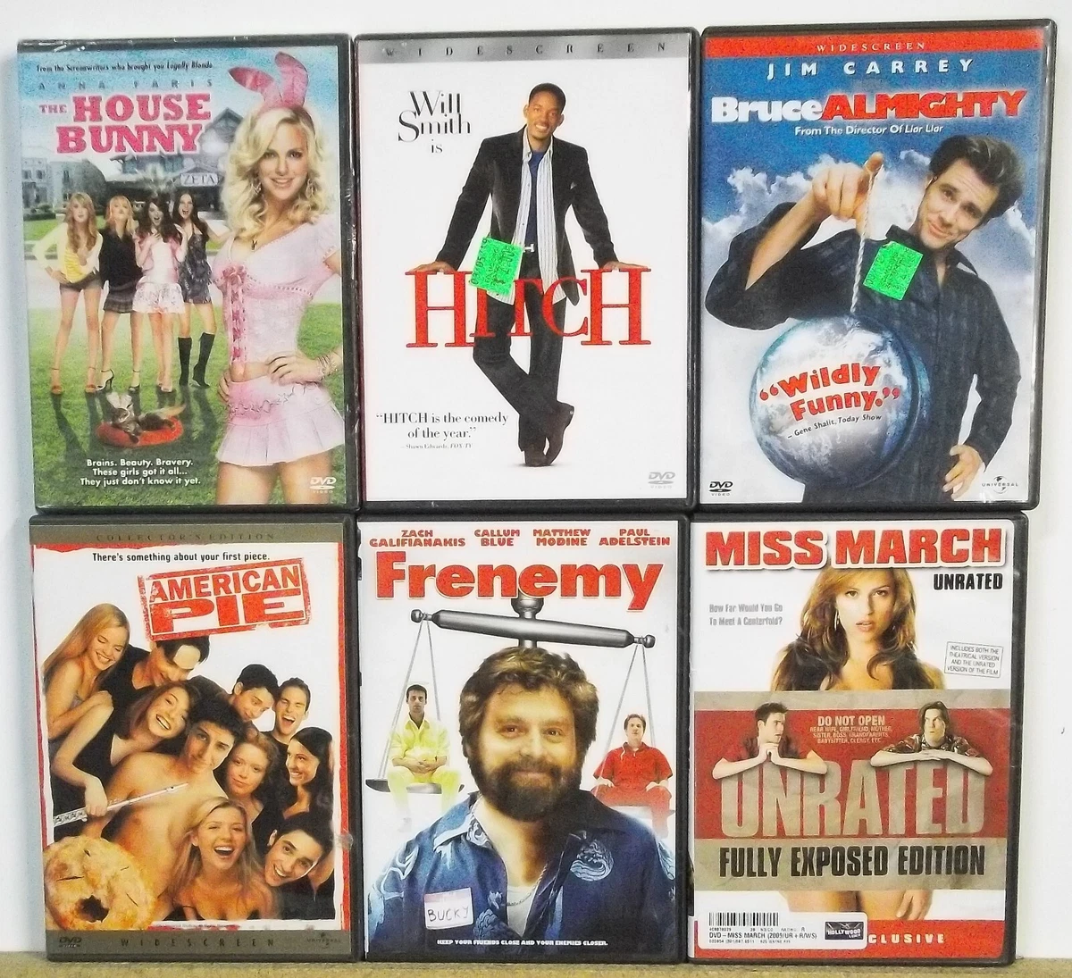 6 COMEDY DVD movies Lot M654 FREE US S H American Pie Bruce