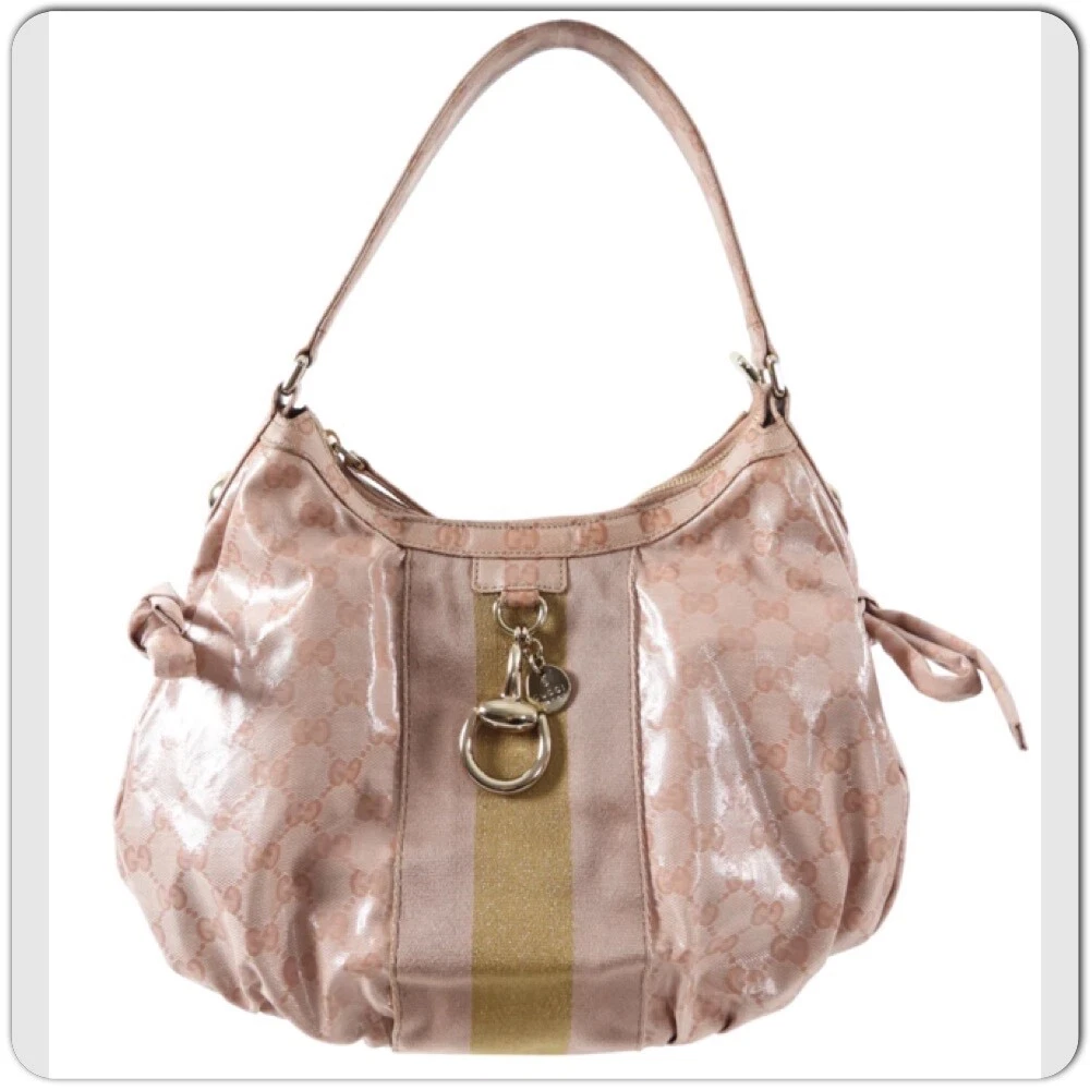 GG Crystal mini shoulder bag in pink GG Crystal canvas