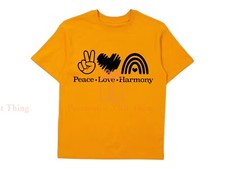 Peace Love  Harmony Harmony Day - orange Tshirt