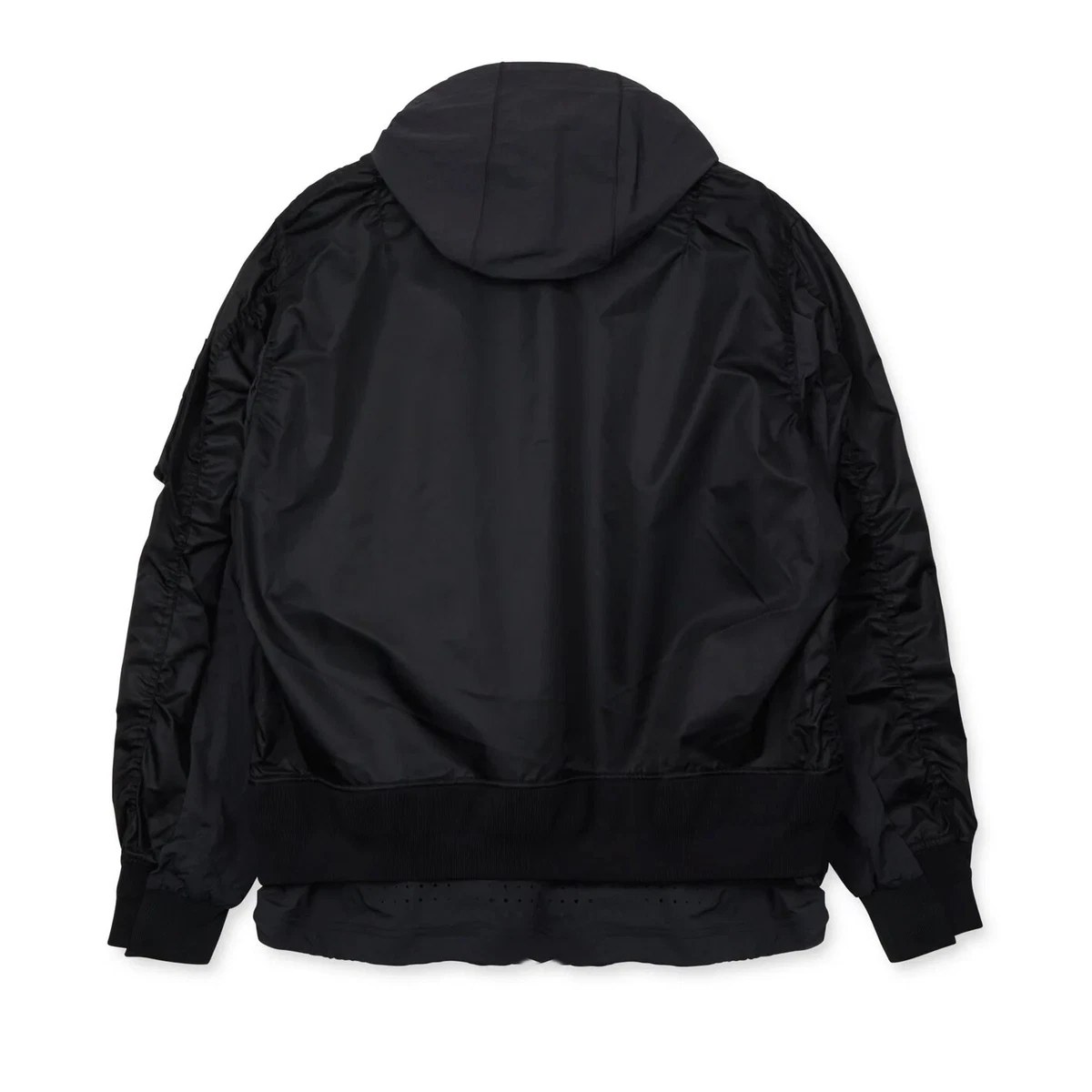 Nike sacai Men’s Layered Bomber Jacket Black Mens Size XS Brand New