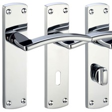 Toledo Internal Door Handle Sets Lever On Backplate Polished/Satin Chrome ZCZ032