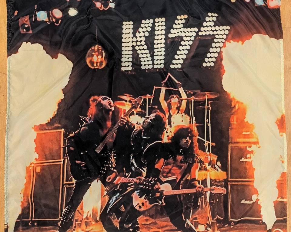 GIANT KISS ALIVE! 1975 DETROIT RC 3X5 FLAG BANNER GENE PAUL ACE PETER NEW *L@@K* - Image 3 of 4