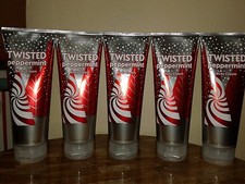 5x BATH and  BODY WORKS TWISTED PEPPERMINT BODY CREAM LOTION HOLIDAY LOT RARE 5