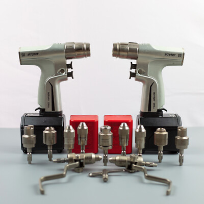STRYKER System 8 Dual Trigger Rotary Handpiece,  Akku, Chuck, AO Drill, Reamer