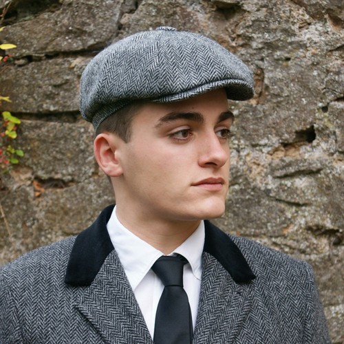 Harris Tweed Newsboy Cap Grey 