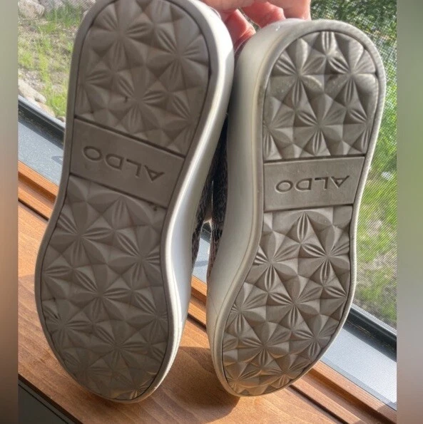 Zapatillas deportivas Aldo Legowien 7 de cuero de piel de serpiente púrpura iridiscente con cordones Foto 3 de 4