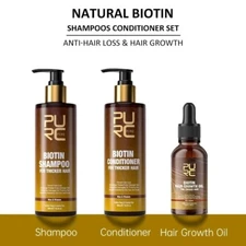 Biotin Hair Growth Shampoo Conditioner Oil Anti Hair Loss Treatment Regrowth Set