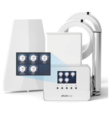 Cell Phone Booster for Home up to 5,000 Sq.Ft,Smart LCD Display,4G LTE 5G Cel...