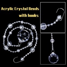10X Acrylic Crystal Beads Chandelier Pendants Wedding Christmas Home Decorations