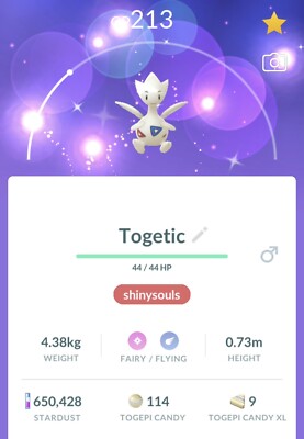 Pokémon Go Shiny Togetic Trade! Registered Or 30 Day Friends! *See Description*