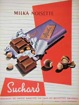 PRESSEWERBUNG 1958 SCHOKOLADE MILKA NUSS VON SUCHARD - ADVERTISING