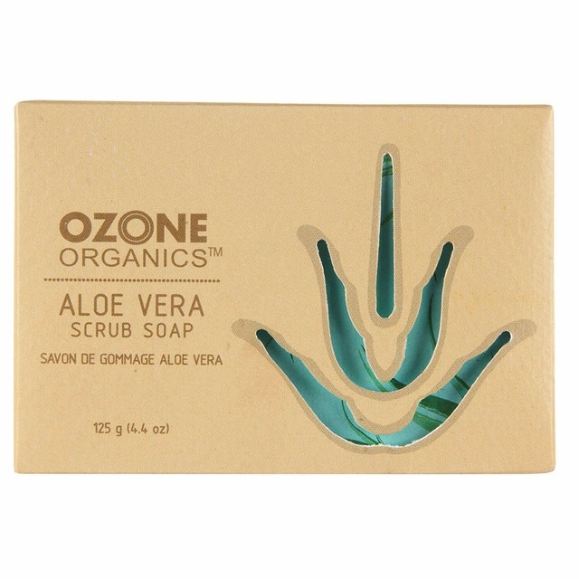 100 Natural Ozone Organics Aloe Vera Scrub Soap 125 gm Free Shipping