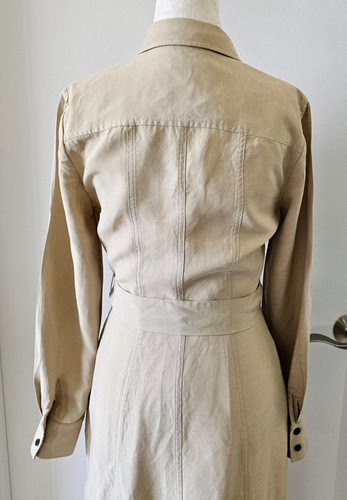 Whistles Estella Beige Buttoned Shirt Maxi Dress Size 4 - Picture 8 of 14