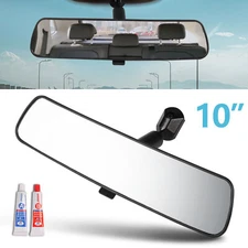 10" Clear Tint Universal Panoramic Interior Rearview Mirror Sticky Replacement 