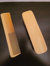 Vintage Celluloid Hair Brush  Comb Vanity Dresser Set
