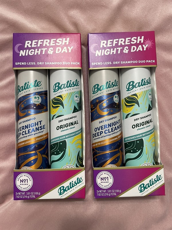 Batiste Refresh Night & Day Duo Dry Shampoo 3.81 Oz each NEW (2 Pack-4 Cans)
