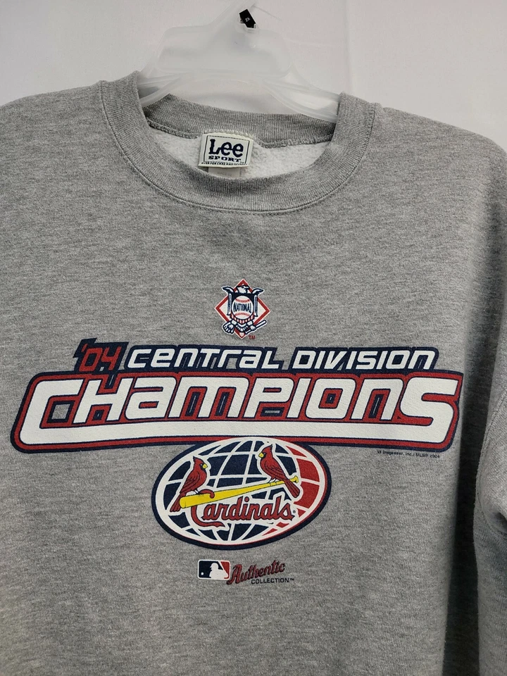 St Louis Cardinals Baseball 2004 National League Champions Gray Sweatshirt Large - Image 2 of 4