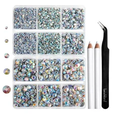 6736 PCS Hotfix Rhinestones Flatback,AB Crystal Rhinestones for Crafts Clothes