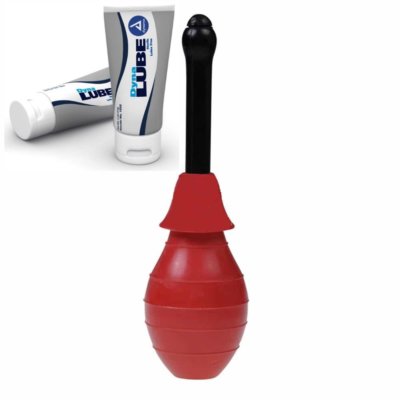 Multipurpose unisex enema bulb, Vaginal/Anal douche cleanse w/ lube 2oz#1252