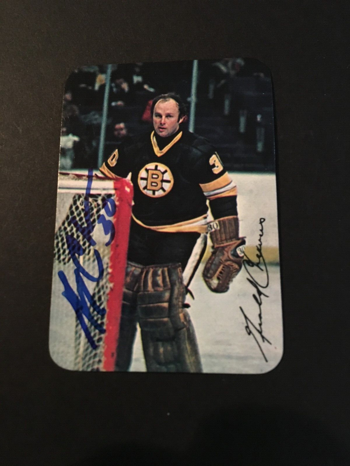 1977-78 TOPPS GLOSSY  # 2 OF 22 GERRY CHEEVERS  AUTOGRAPHED CARD   C.O.A.