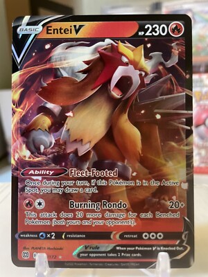 Pokmon TCG Entei V Sword & Shield: Brilliant Stars 022/172 Holo Ultra Rare  | eBay