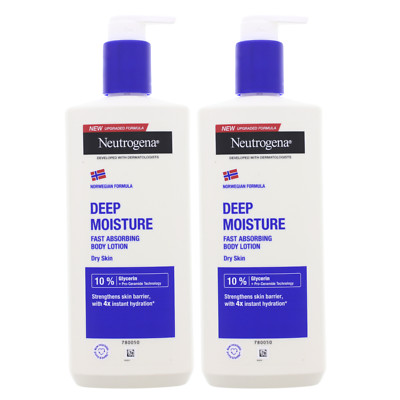 2x Neutrogena Deep Moisture Bodylotion Norwegische Formel trockene Haut je 400ml