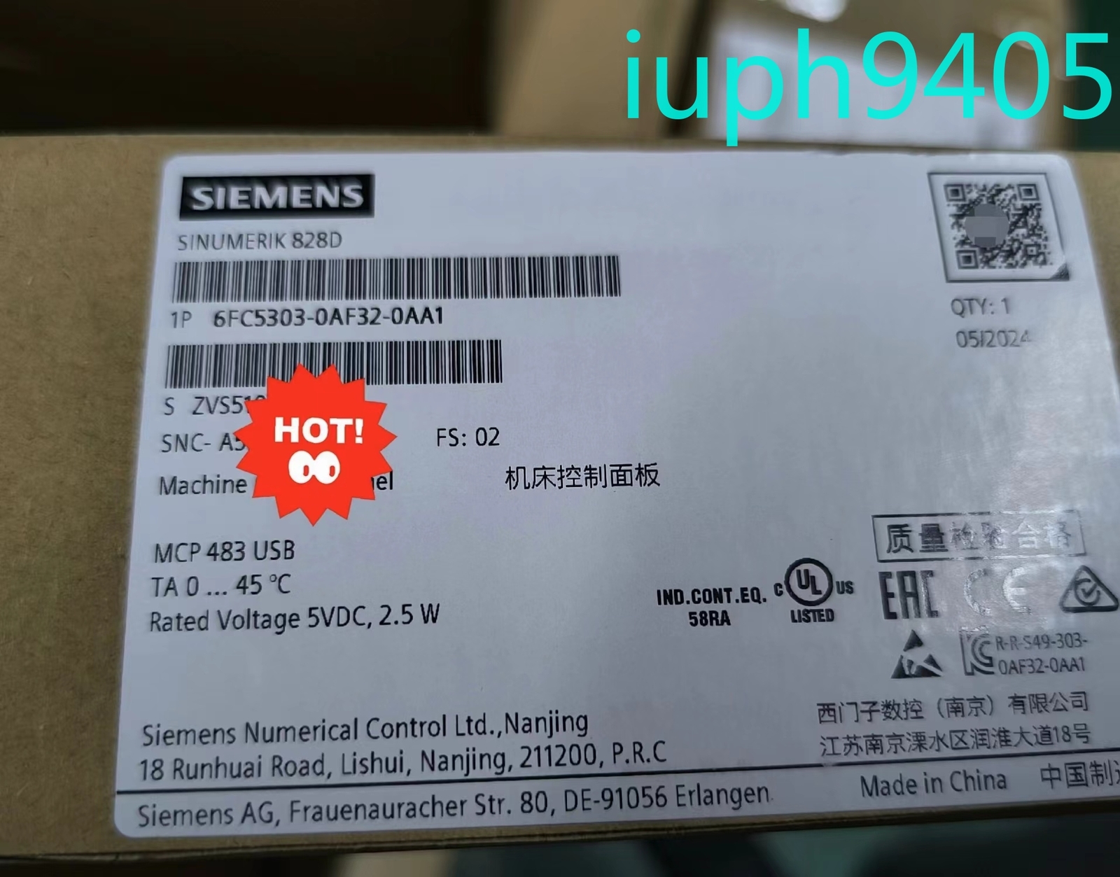 Siemens 6FC5303-0AF32-0AA1 Digital Control Panel 1PC High-Quality Precision