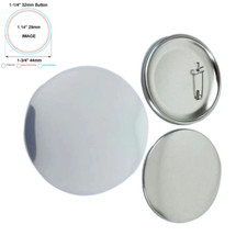 100 pcs/Pack 1-1/4" 32mm Metal Pin Back Button Metal Bottom for Badge Machine