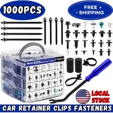 1000PCS Car Retainer Clips Auto Plastic Fasteners Kit Push Trim Pin Rivet Bumper