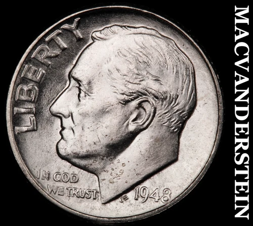 1948 Silver Roosevelt Dime - Choice Gem Brilliant Unc  Lustrous  #G7754