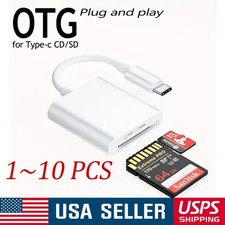 2in1 Micro SD/TF Dual Slot Memory Card Reader for iPhone iPad Camera Adapter LOT