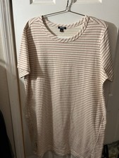 Buffalo Womans Nautical Striped T shirt Dress Sz XXL Beachy Minimal Vacay Travel