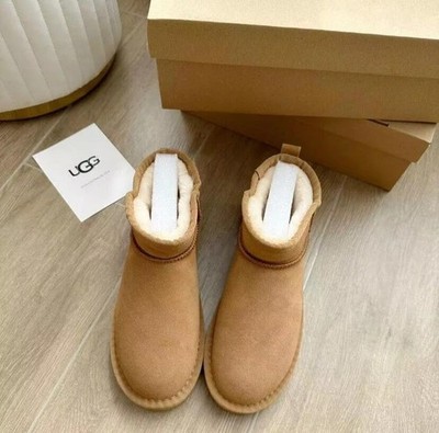 NEW US Women's UGG Classic Ultra Mini Boots, Chestnut/Black/Grey Color