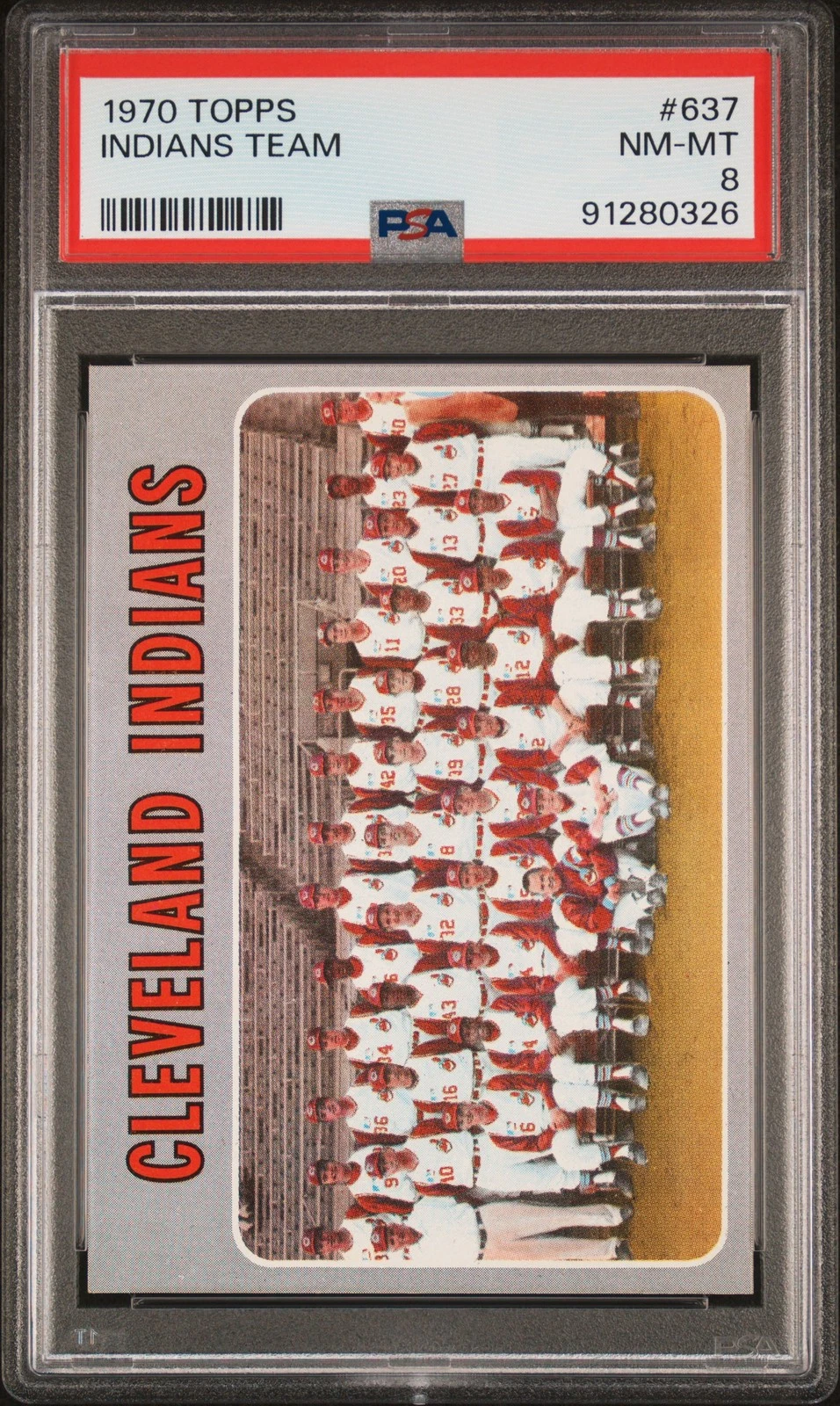 Deal for 1970 TOPPS #637 INDIANS TEAM PSA 8