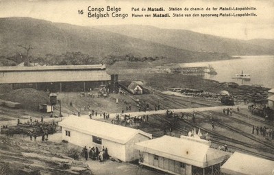 PC BELGIAN CONGO MATADI PORT RAILWAY STATION (b68397)