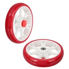 2Pcs 6.7 Inch Shopping Cart Wheels Replacement Universal PU Trolley Wheel Red