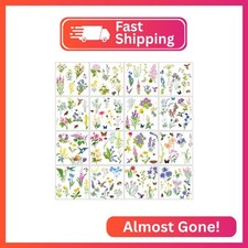 Satinior 16 Sheets Summer Wildflower Rub on Transfers for Crafts Butterfly Bee B