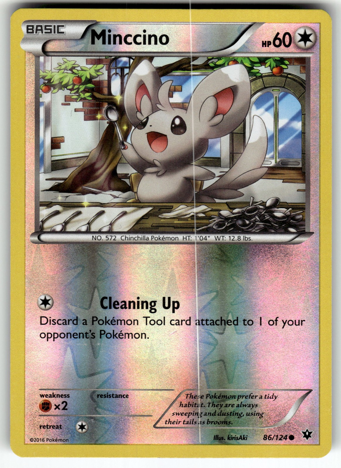Minccino (86) 86/124 XY - Fates Collide LP Pokemon Card TCG