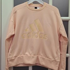 "ADIDAS" Women's Sz. S, peach, snap side, cotton and polyester sweatshirt. NWOT