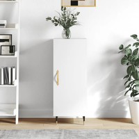 Schmales Sideboard Hochglanz-Weiß 34,5X34X90 Cm Holzwerkstoff