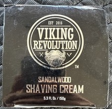 Viking Revolution Sandalwood Scent Luxury Shaving Cream for Men 5.3 OZ - NEW