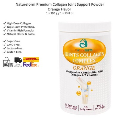 Natureform Joint Kollagen Komplex Pulver Drink 7000 mg Orangengeschmack 390g